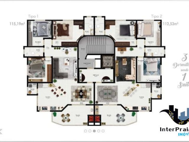 Apartamento à venda, no bairro Meia Praia em Itapema