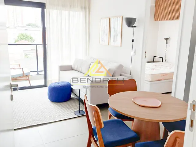 Apartamento com 40m² 1 quarto e 2 banheiros, para alugar, no bairro Pinheiros em São Paulo