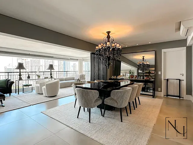 Apartamento com 213m² 3 quartos e 5 banheiros, para alugar, no bairro Brooklin em São Paulo