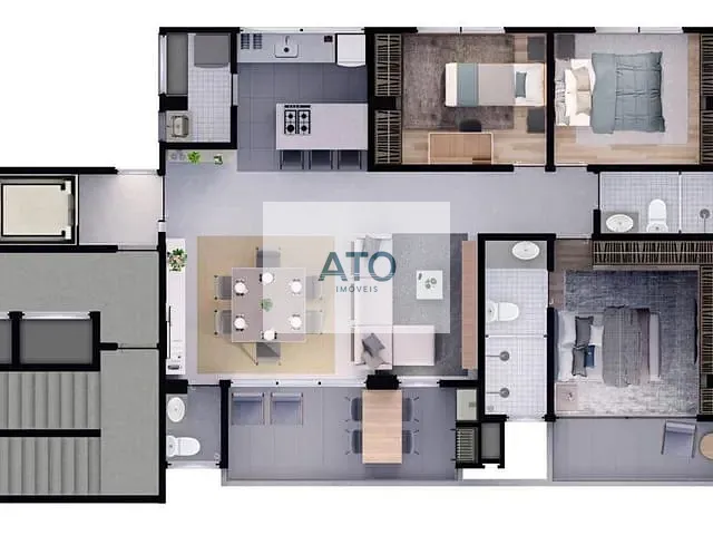 Apartamento com 110m² 3 quartos e 2 banheiros, à venda, no bairro Areias em Tijucas