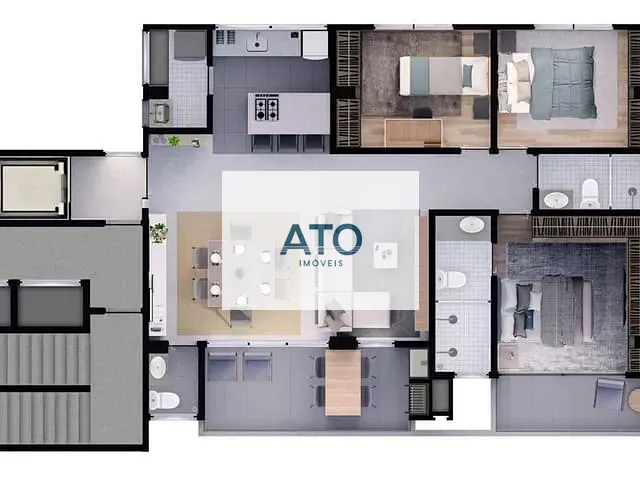 Apartamento com 110m² 3 quartos e 2 banheiros, à venda, no bairro Areias em Tijucas