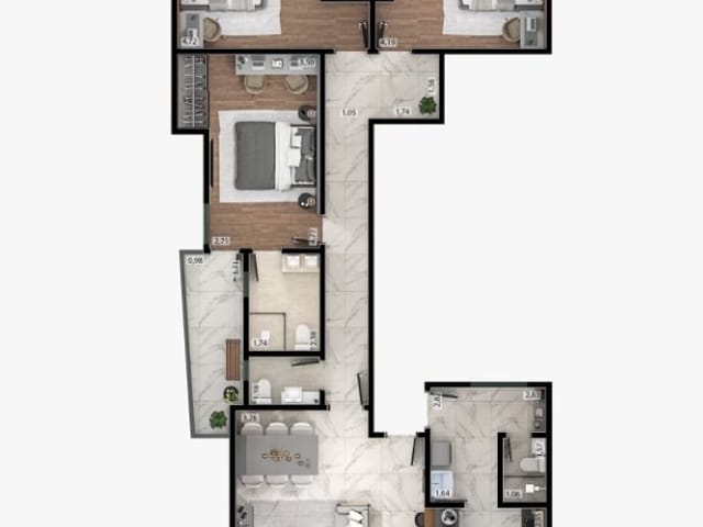 Apartamento 3 quartos e 2 banheiros, à venda, no bairro Aeroporto em Juiz de Fora