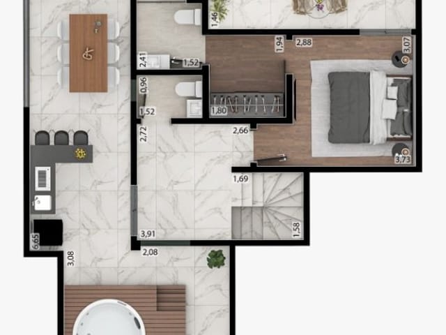 Apartamento 3 quartos e 2 banheiros, à venda, no bairro Aeroporto em Juiz de Fora