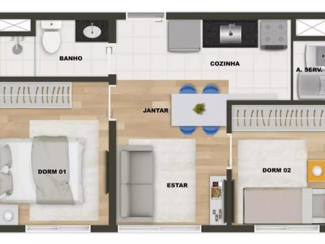 Foto do Apartamento - Apartamento com 2 dormitórios à venda, 35 m² por R$ 254.400 - Brasilândia - São Paulo/SP | Quarteto Imóveis