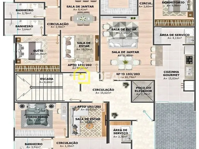 Apartamento 2 quartos e 2 banheiros, à venda, no bairro Parque de Exposições em Concórdia