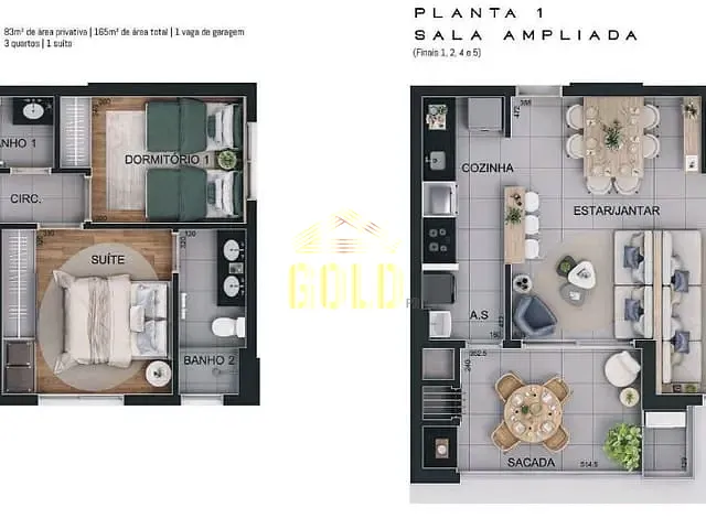 Apartamento com 165m² 3 quartos e 2 banheiros, à venda, no bairro Centro em Londrina