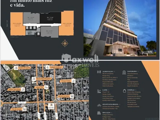 Apartamento 3 quartos e 2 banheiros, à venda, no bairro Setor Bueno em Goiânia