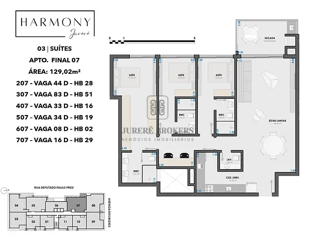 Apartamento 3 quartos e 4 banheiros, à venda, no bairro Jurerê em Florianópolis