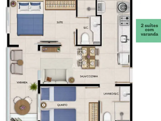 Apartamento 1 quarto e 1 banheiro, à venda, no bairro Caminho das Árvores em Salvador