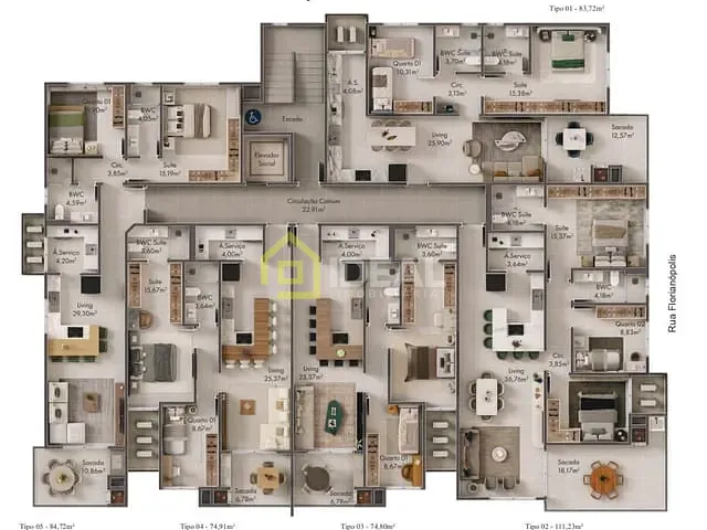 Apartamento 2 quartos e 2 banheiros, à venda, no bairro Balneário em Piratuba