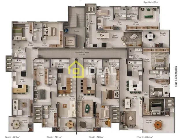 Apartamento 2 quartos e 2 banheiros, à venda, no bairro Balneário em Piratuba