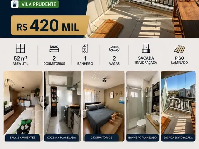 Apartamento 2 quartos e 1 banheiro, à venda, no bairro Vila Bela em São Paulo