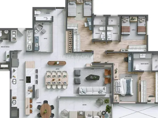 Apartamento com 193m² 3 quartos e 3 banheiros, à venda, no bairro Orleans em Curitiba