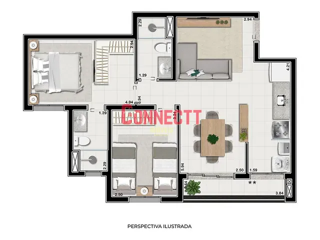 Apartamento 2 quartos e 2 banheiros, à venda, no bairro Quinta da Primavera em Ribeirão Preto