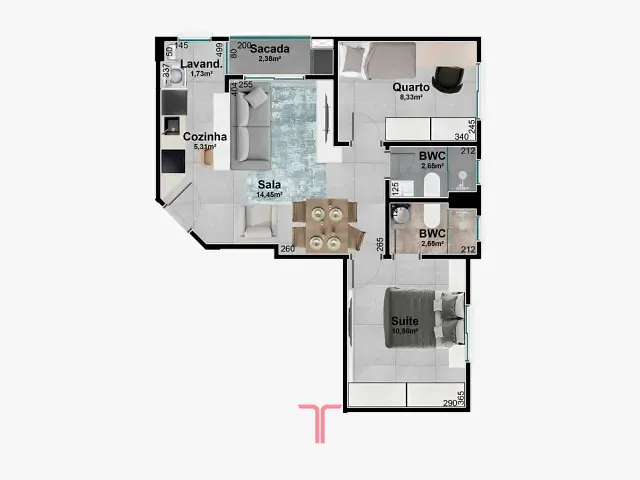 Apartamento 2 quartos e 2 banheiros, à venda, no bairro Água Verde em Curitiba