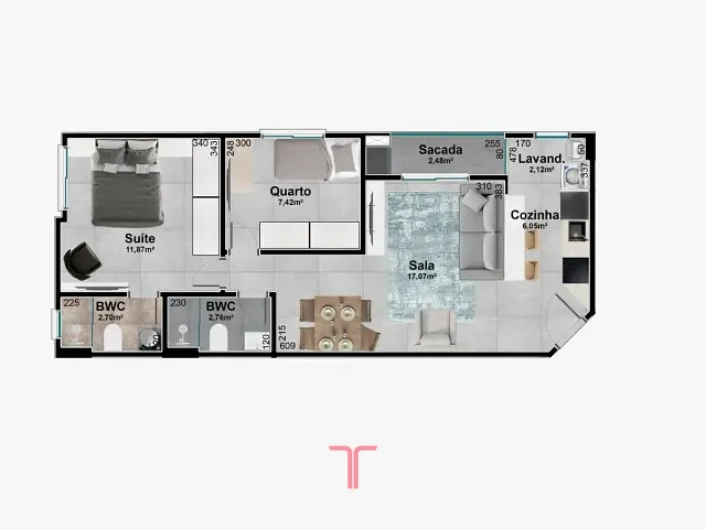 Apartamento 2 quartos e 2 banheiros, à venda, no bairro Água Verde em Curitiba
