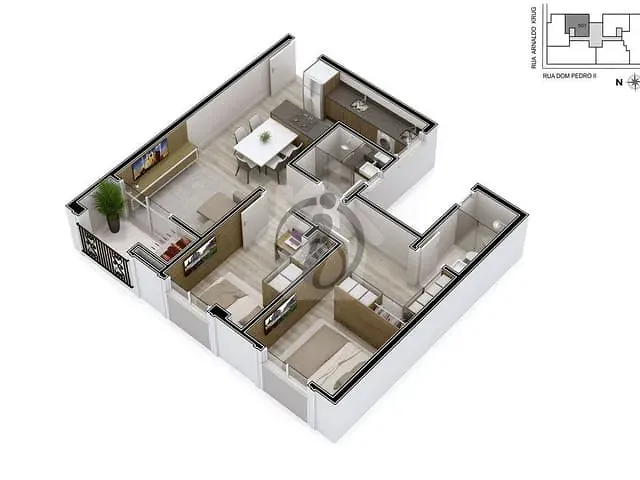 Apartamento com 90m² 2 quartos e 1 banheiro, à venda, no bairro Canabarro em Teutônia