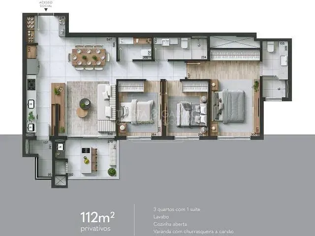 Apartamento com 112m² 3 quartos e 3 banheiros, à venda, no bairro Ahú em Curitiba