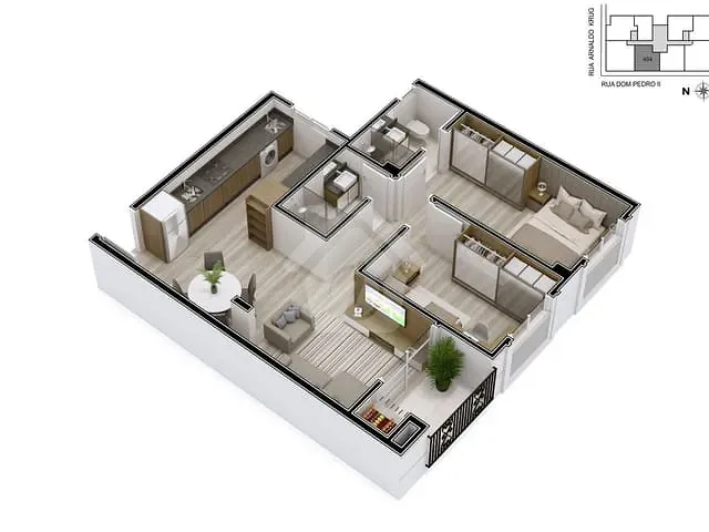 Apartamento com 91m² 2 quartos e 1 banheiro, à venda, no bairro Canabarro em Teutônia