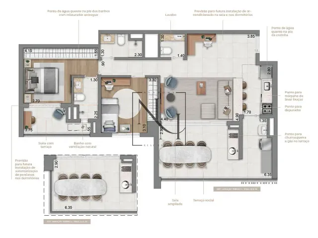 Apartamento com 94m² 2 quartos e 3 banheiros, à venda, no bairro Jardim das Acácias em São Paulo