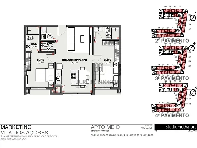 Apartamento 2 quartos e 3 banheiros, à venda, no bairro Jurerê em Florianópolis
