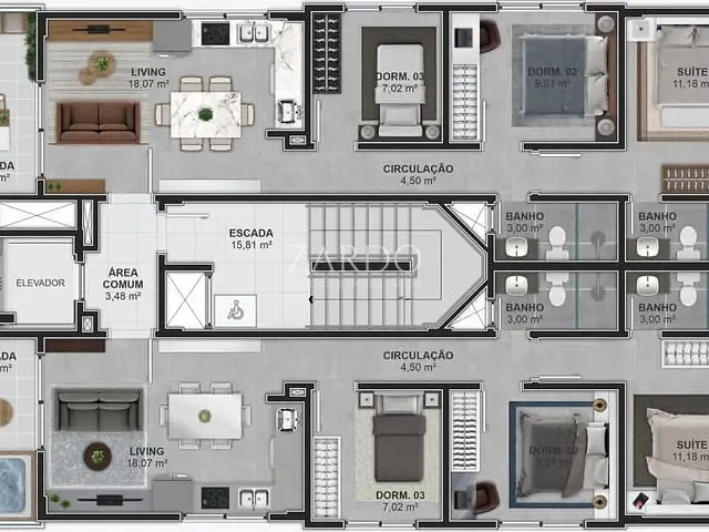 Apartamento 3 quartos e 1 banheiro, à venda, no bairro Palmas em Governador Celso Ramos