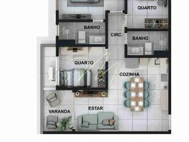 Apartamento 3 quartos e 2 banheiros, à venda, no bairro São Francisco em Ilhéus