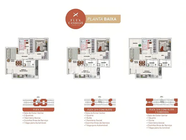 Apartamento 2 quartos e 1 banheiro, à venda, no bairro Candeias em Vitória da Conquista