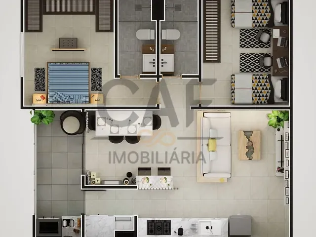 Apartamento com 75m² 1 quarto e 1 banheiro, à venda, no bairro Centro em Jaguariúna