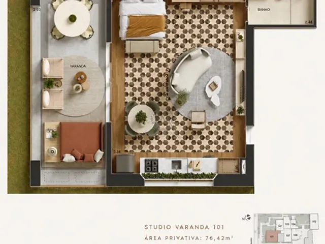 Apartamento com 76m² 1 quarto e 1 banheiro, à venda, no bairro Urca em Rio de Janeiro