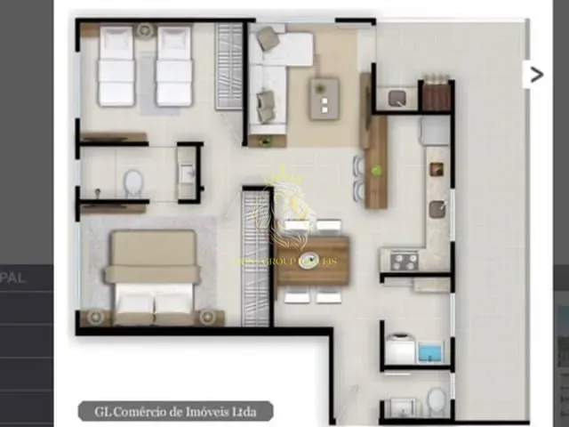 Apartamento com 110m² 2 quartos e 1 banheiro, à venda, no bairro Centro em Camboriú