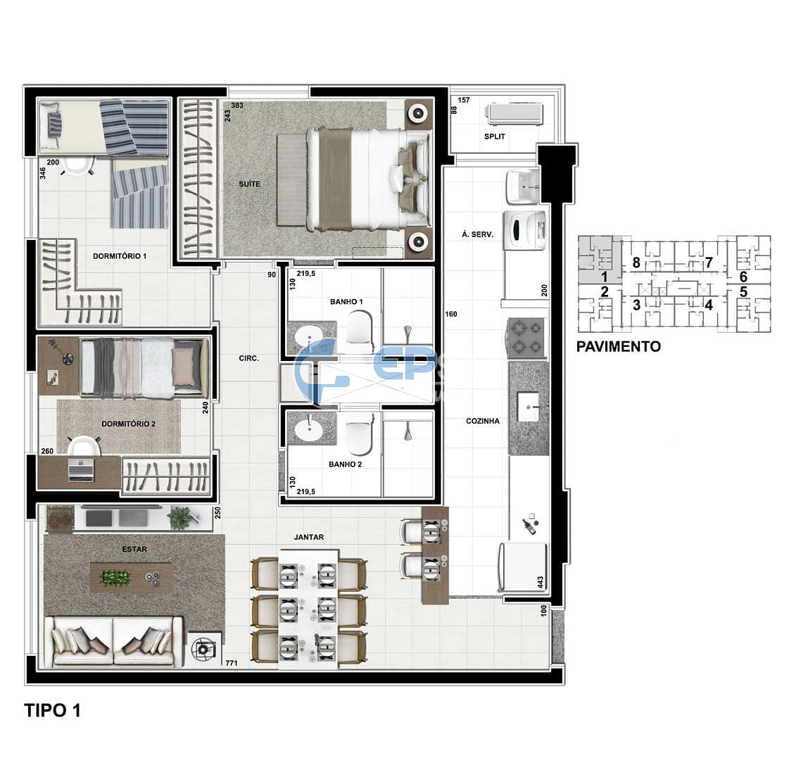 Apartamento, 3 quartos, 70 m² - Foto 2