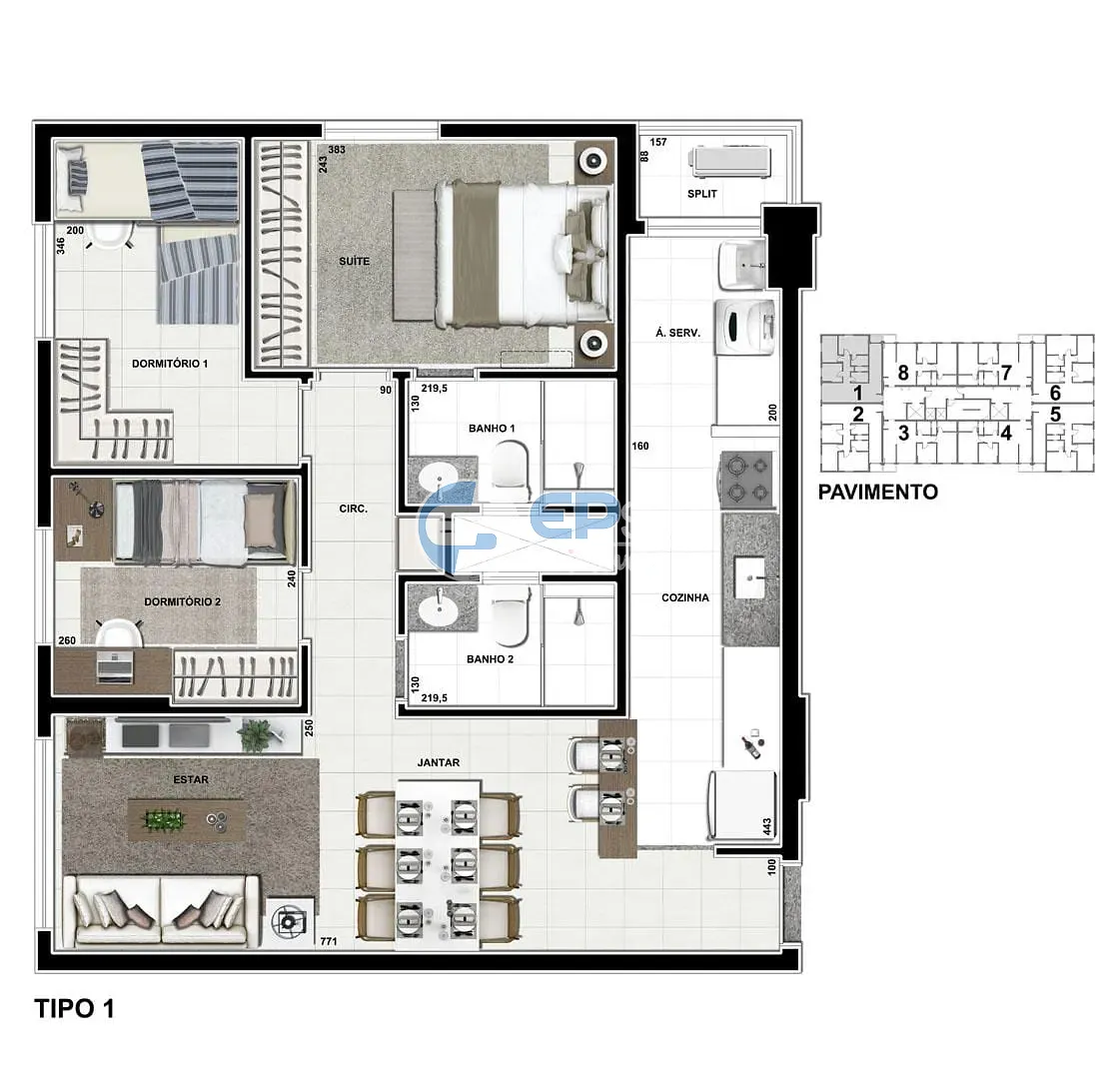 Apartamento, 3 quartos, 70 m² - Foto 2