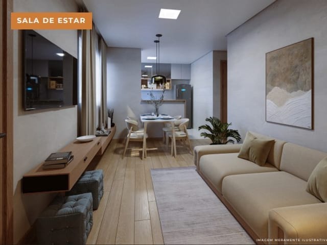 Apartamento com 46m² 2 quartos e 1 banheiro, à venda, no bairro Jardim de Alá (Justinópolis) em Ribeirão das Neves