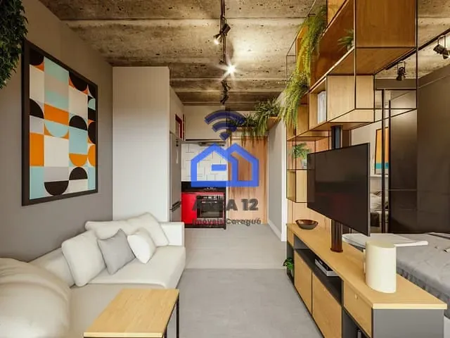 Apartamento com 55m² 1 quarto e 1 banheiro, à venda, no bairro Praia das Palmeiras em Caraguatatuba