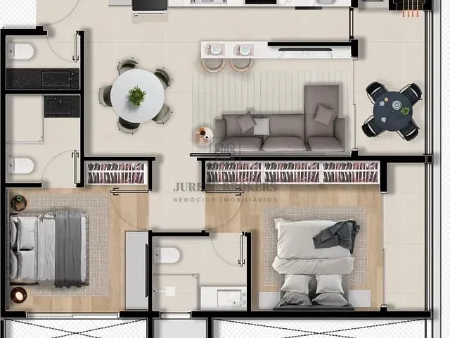 Apartamento 2 quartos e 3 banheiros, à venda, no bairro Jurerê em Florianópolis