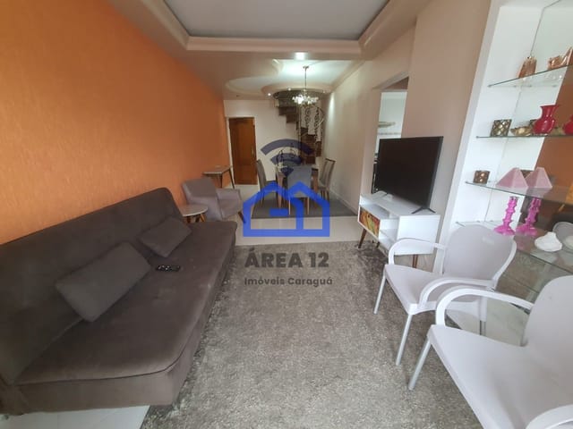 Foto do Apartamento - Apartamento para locação com uma suíte master e varanda com churrasqueira no bairro Martim de Sá em Caraguatatuba, SP | Área 12 imóveis
