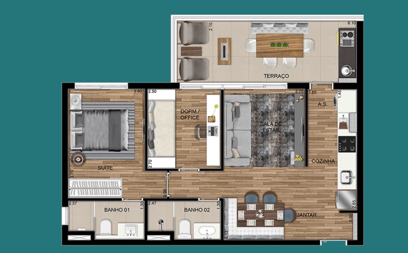 Apartamento, 2 quartos, 76 m² - Foto 8