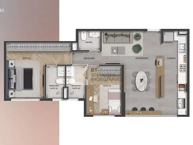 Apartamento 2 quartos e 2 banheiros, à venda, no bairro Jardim Dom Bosco em Indaiatuba