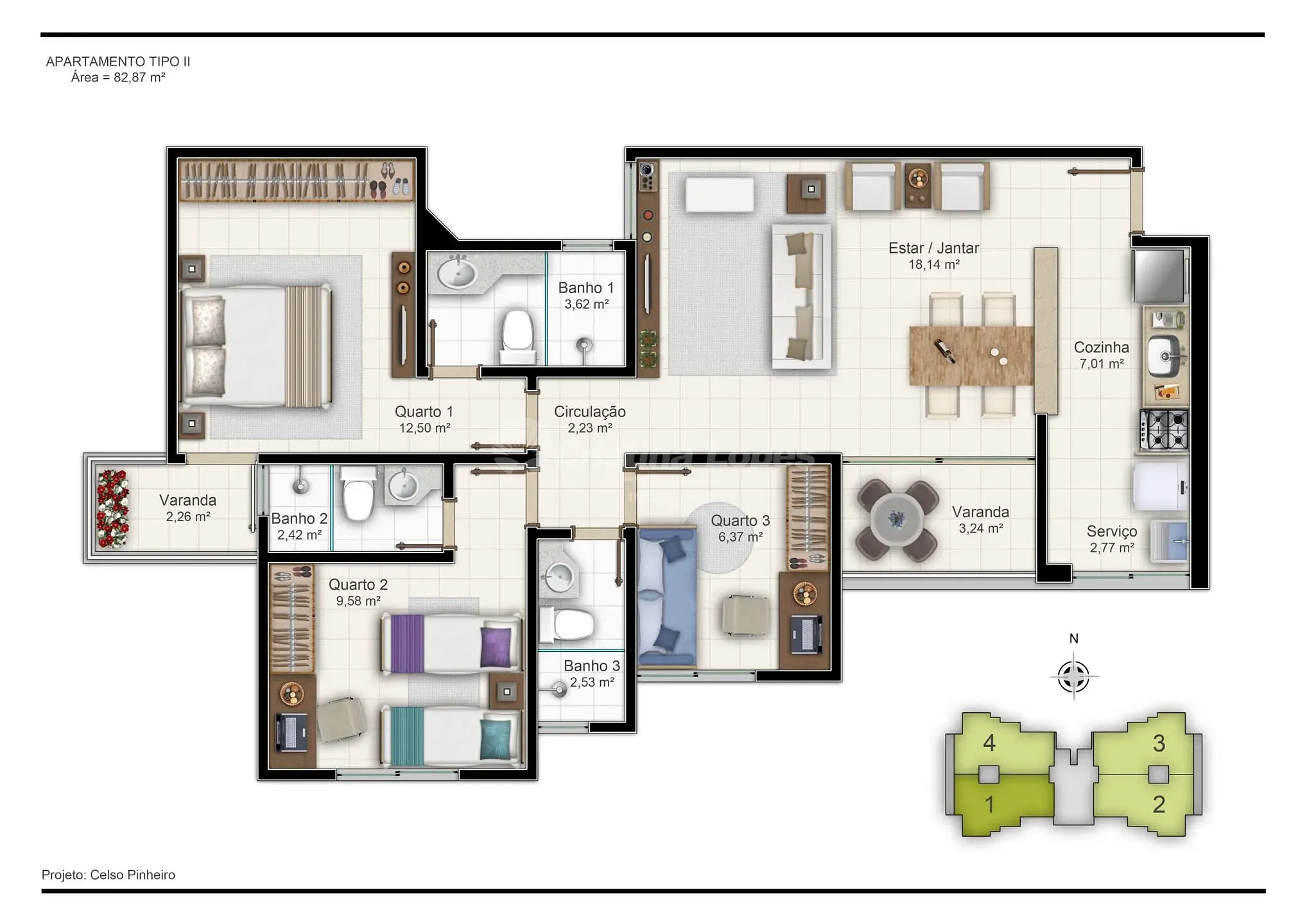 Apartamento, 3 quartos, 82 m² - Foto 14