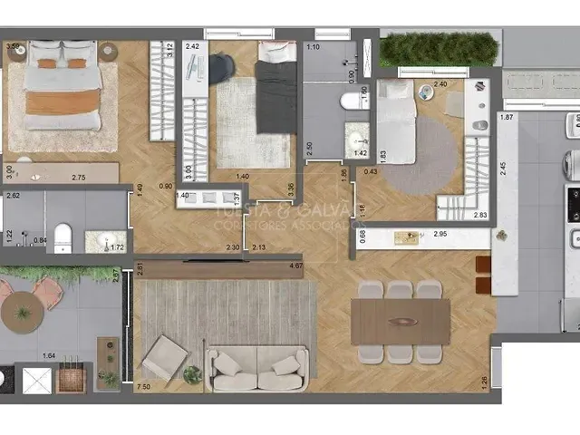 Apartamento com 94m² 3 quartos e 2 banheiros, à venda, no bairro Champagnat em Curitiba