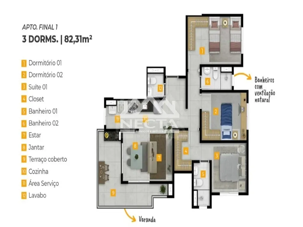 Apartamento, 2 quartos, 61 m² - Foto 8