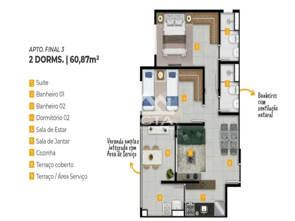 Apartamento, 2 quartos, 61 m² - Foto 10