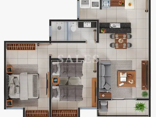 Apartamento com 45m² 2 quartos e 1 banheiro, à venda, no bairro Bom Jardim em Juiz de Fora