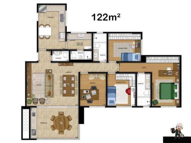 Foto do Apartamento - Apartamento com 4 dormitórios à venda, 122 m² por R$ 800.000,00 - Jardim das Indústrias - São José dos Campos/SP | RUSSI IMÓVEIS