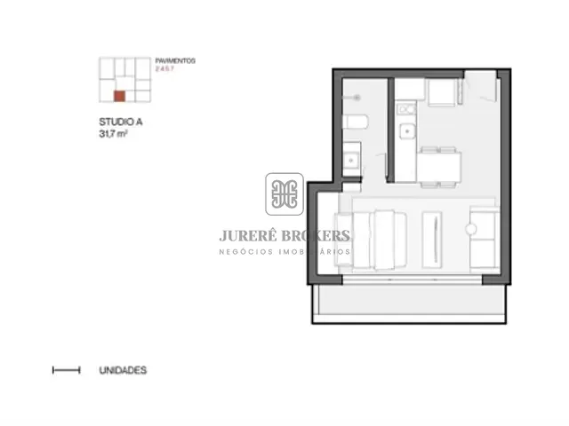 Apartamento 1 quarto e 1 banheiro, à venda, no bairro Jurerê em Florianópolis
