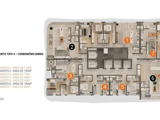 Apartamento 4 quartos e 6 banheiros, à venda, no bairro Perequê em Porto Belo