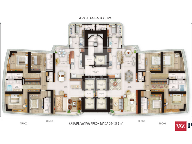 Apartamento com 350m², à venda, no bairro CENTRO em BALNEÁRIO CAMBORIÚ