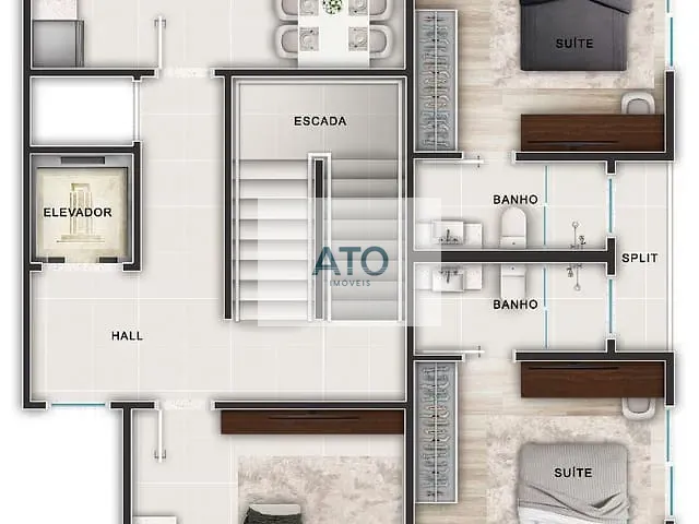 Apartamento 2 quartos e 2 banheiros, à venda, no bairro PORTO BELO em Porto Belo