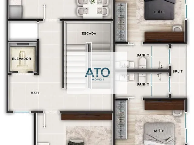 Apartamento 2 quartos e 2 banheiros, à venda, no bairro PORTO BELO em Porto Belo
